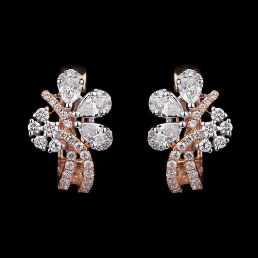 18K Rose Gold Diamond Earrings - 0.97ct VS-FG