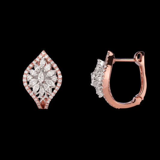 14K Rose Gold Diamond Earrings - 1.05ct VS-FG