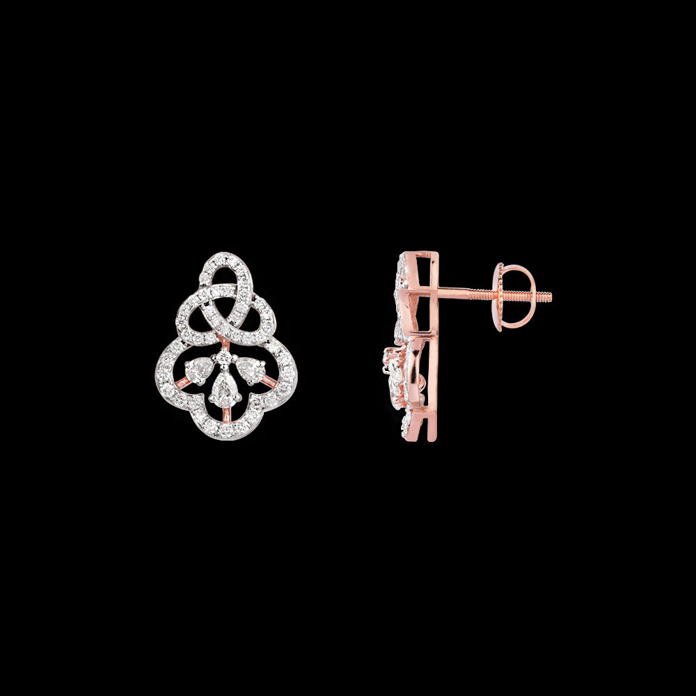 18K Rose Gold Diamond Earrings - 0.738ct VS-FG