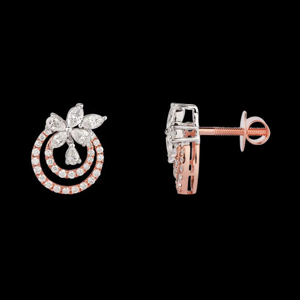 14K Rose Gold Diamond Earrings - 0.93ct VS-FG