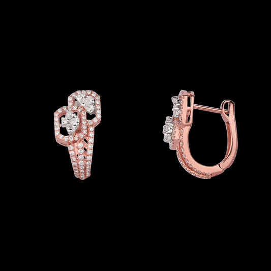 14K Rose Gold Diamond Earrings - 1.07ct VS-FG