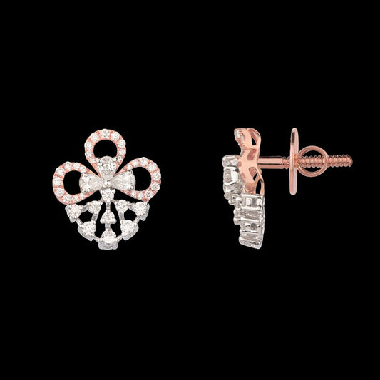 14K Rose Gold Diamond Earrings - 1.08ct VS-SI-FG