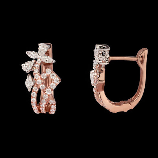 14K Rose Gold Diamond Earrings - 0.61ct VS-FG