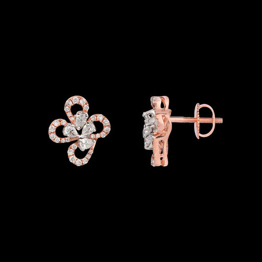 14K Rose Gold Diamond Earrings - 0.75ct VS-FG