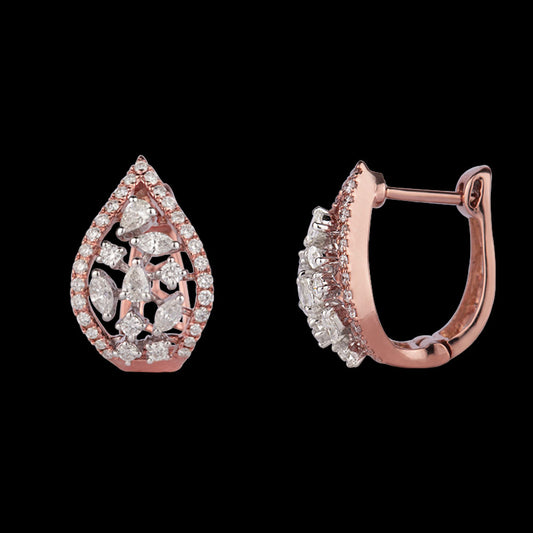 14K Rose Gold Diamond Earrings - 0.67ct VS-FG