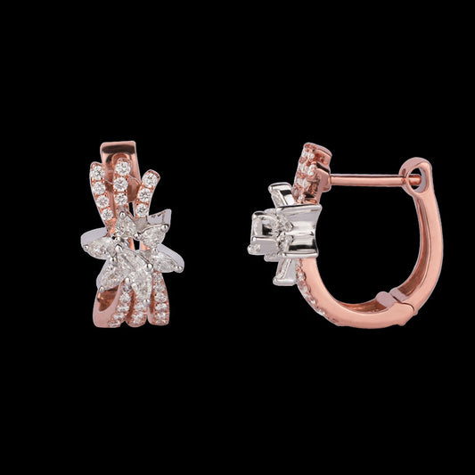 14K Rose Gold Diamond Earrings - 0.82ct VS-SI-FG