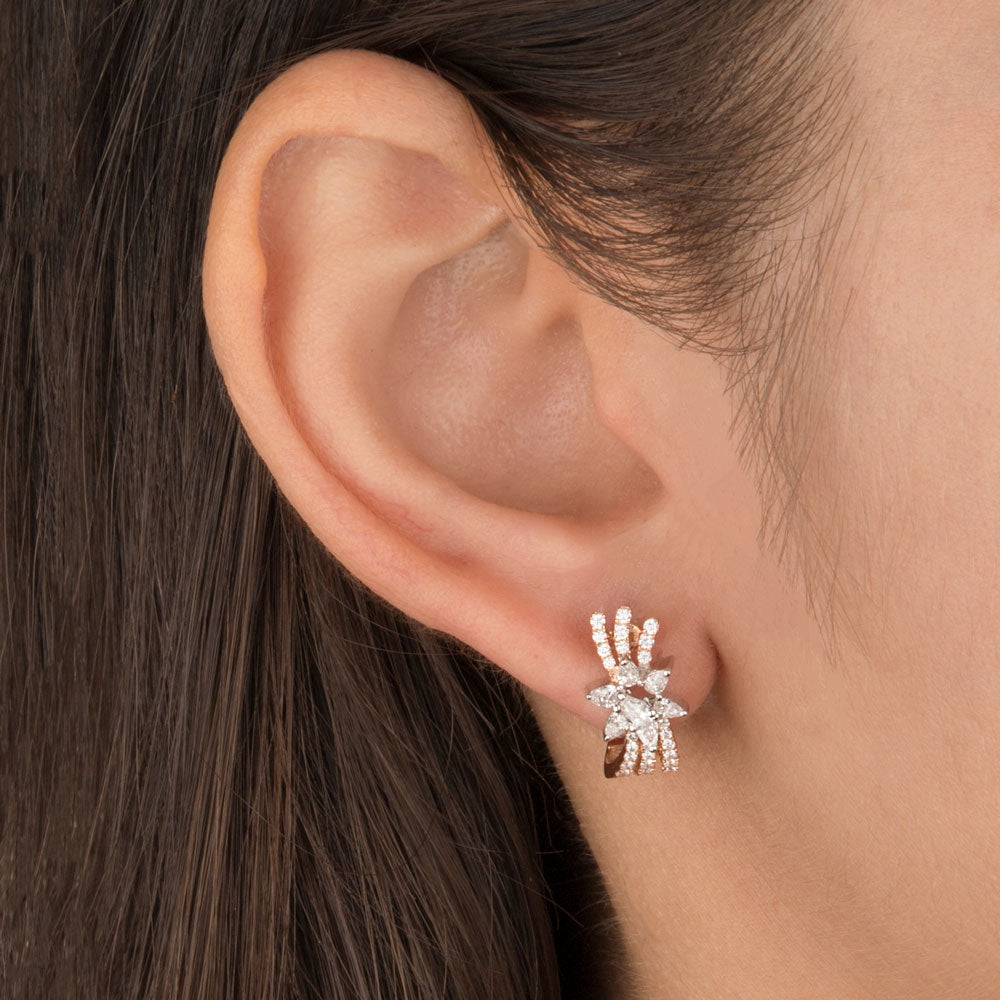 14K Rose Gold Diamond Earrings - 0.82ct VS-SI-FG