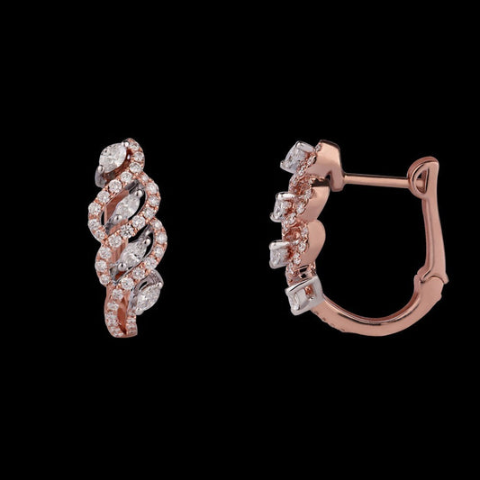 14K Rose Gold Diamond Earrings - 0.7ct VS-GH