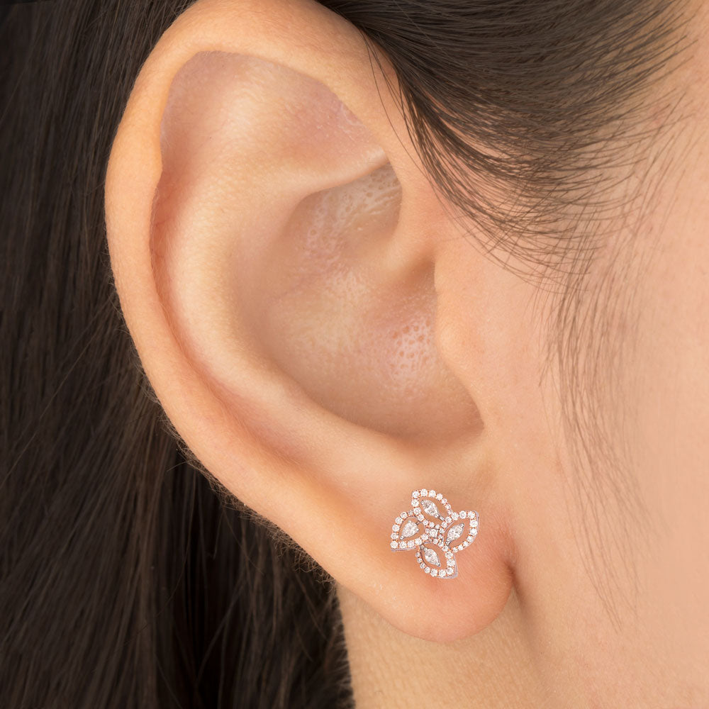 18K Rose Gold Diamond Earrings - 0.55ct VVS-VS-EF