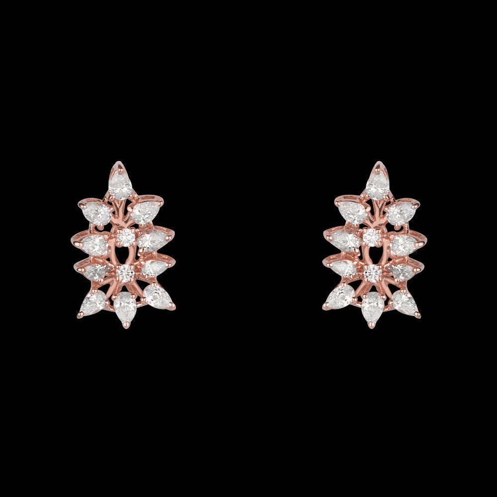 18K Rose Gold Diamond Earrings - 1.01ct SI-FG