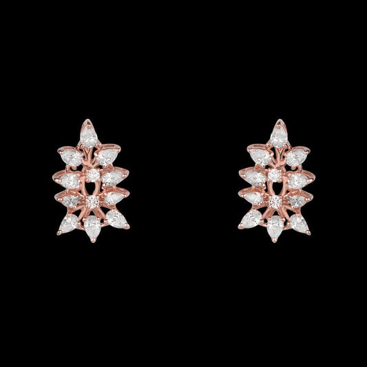 18K Rose Gold Diamond Earrings - 1.01ct SI-FG