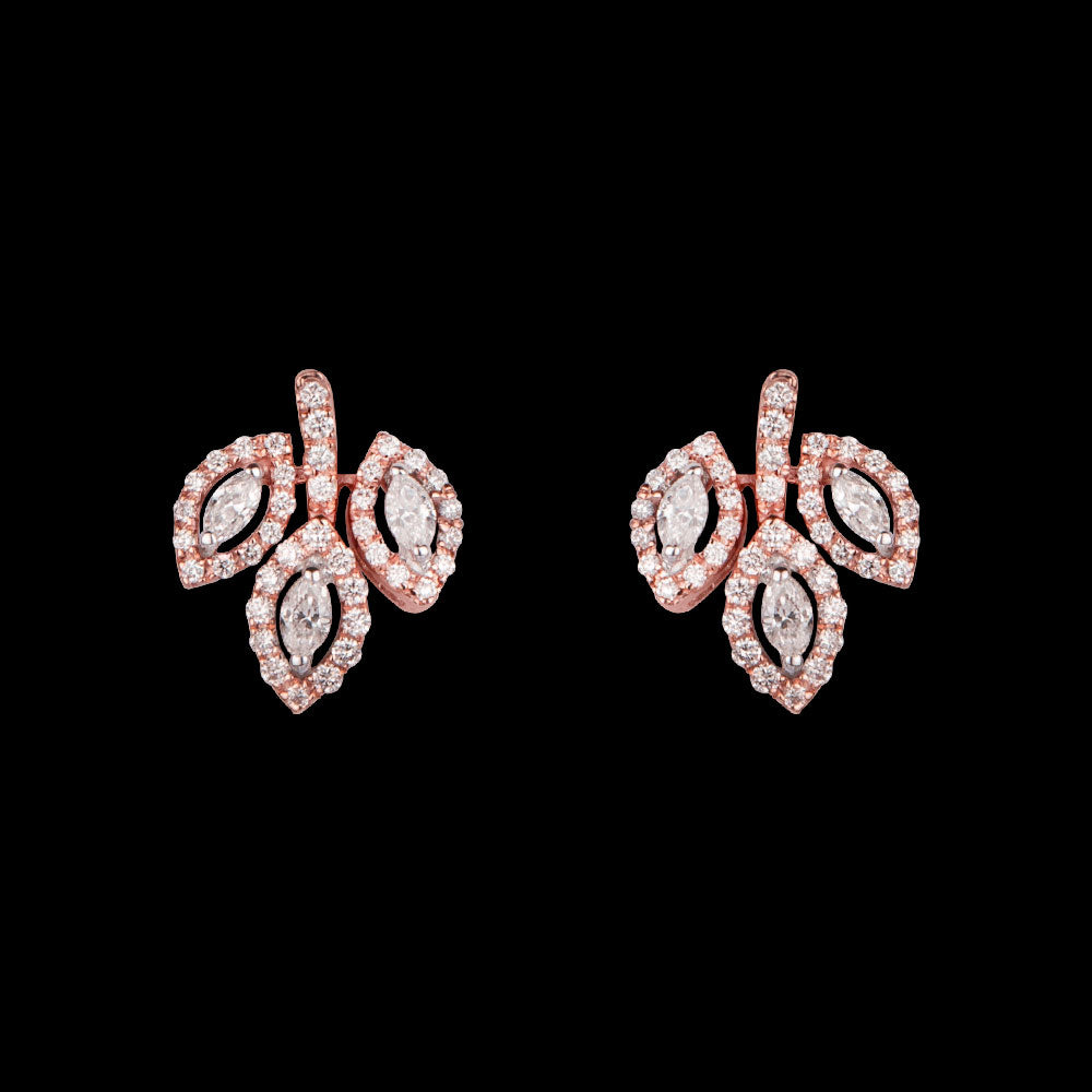 14K Rose Gold Diamond Earrings - 0.42ct VS-FG