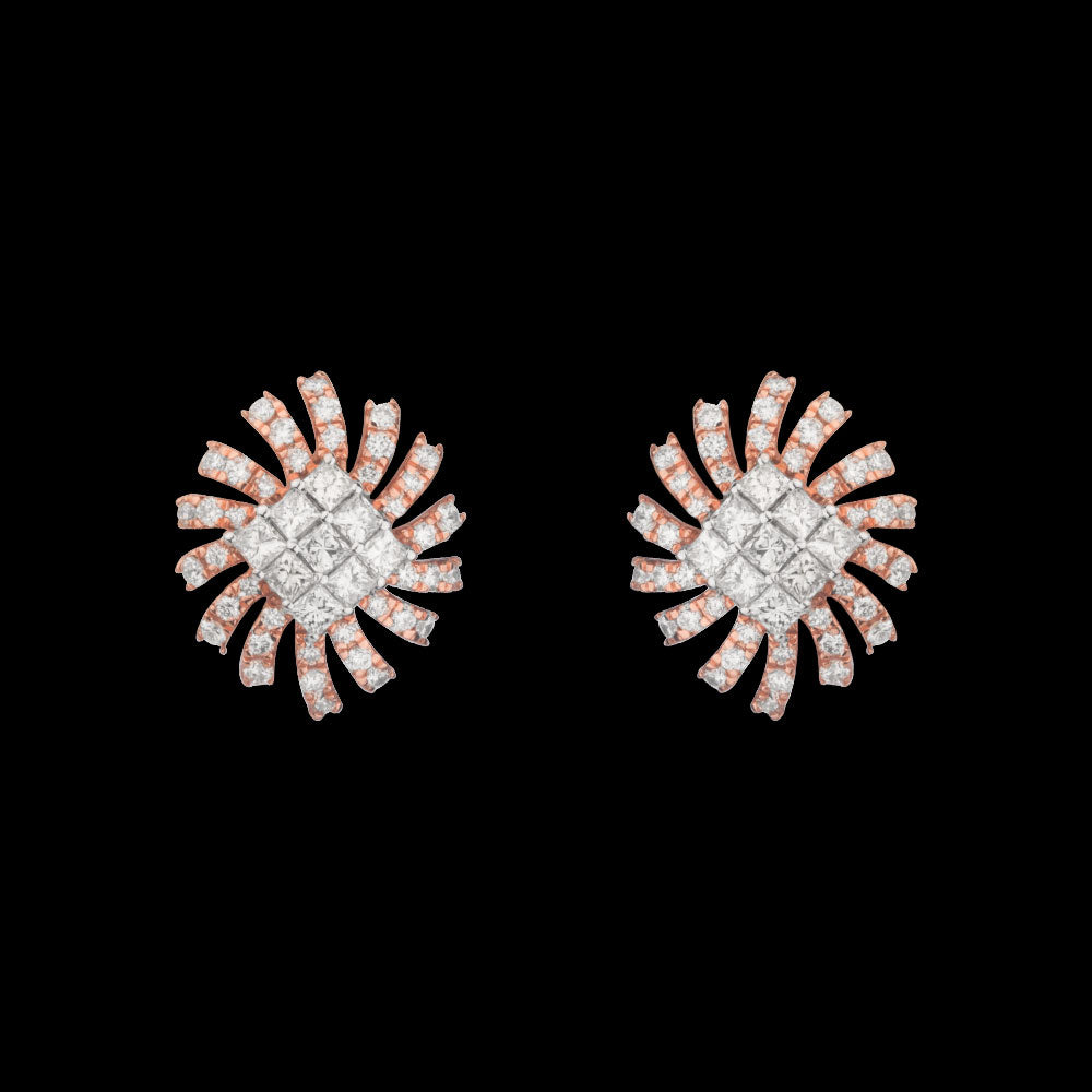 14K Rose Gold Diamond Earrings - 0.92ct VS-FG