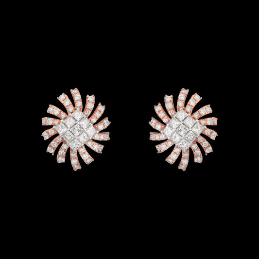 14K Rose Gold Diamond Earrings - 0.92ct VS-FG