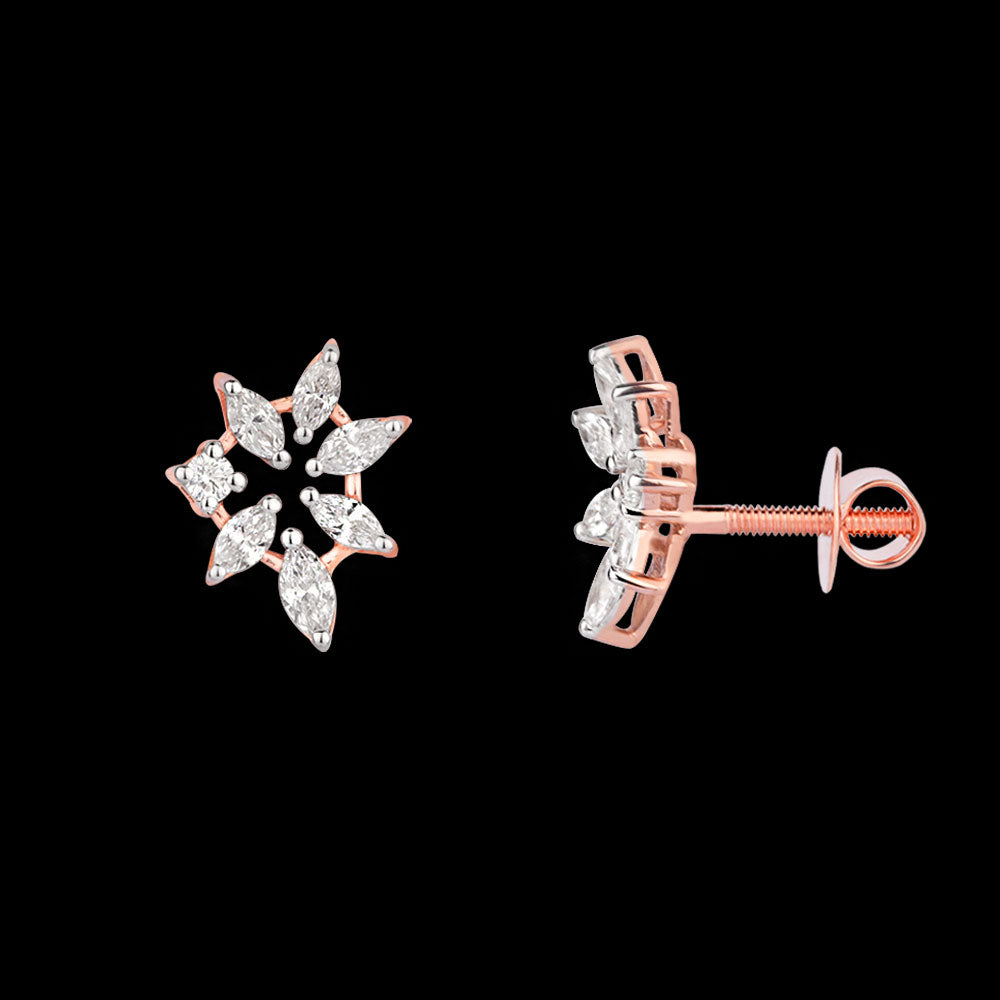 14K Rose Gold Diamond Earrings - 0.79ct VS-FG