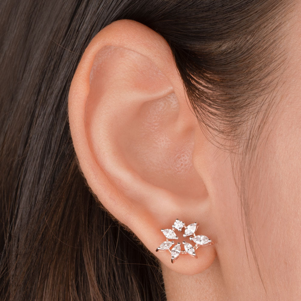 14K Rose Gold Diamond Earrings - 0.79ct VS-FG
