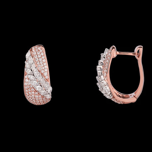 14K Rose Gold Diamond Earrings - 1.56ct VS-FG