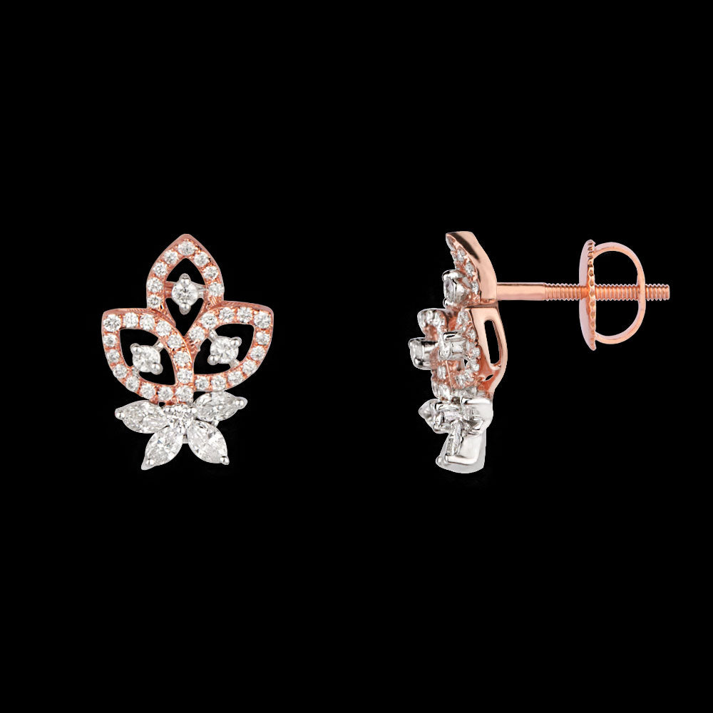 14K Rose Gold Diamond Earrings - 0.81ct VS-FG