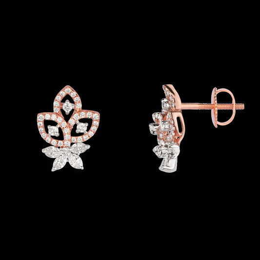 14K Rose Gold Diamond Earrings - 0.81ct VS-FG