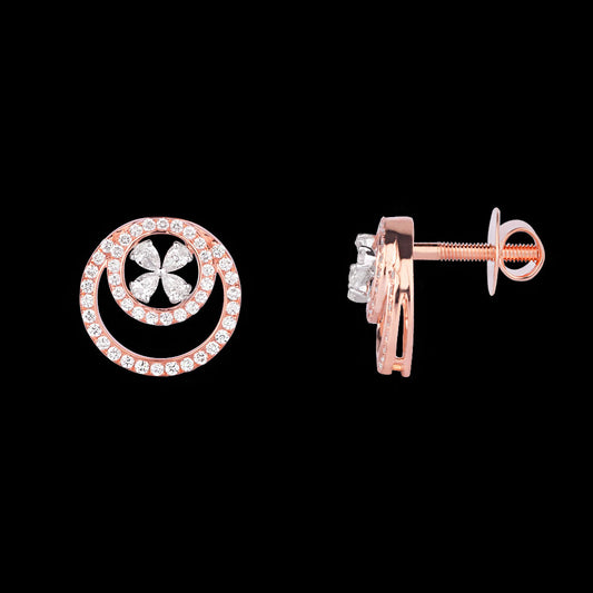 14K Rose Gold Diamond Earrings - 0.8ct VS-SI-FG