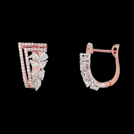 14K Rose Gold Diamond Earrings - 1.26ct VS-SI-FG