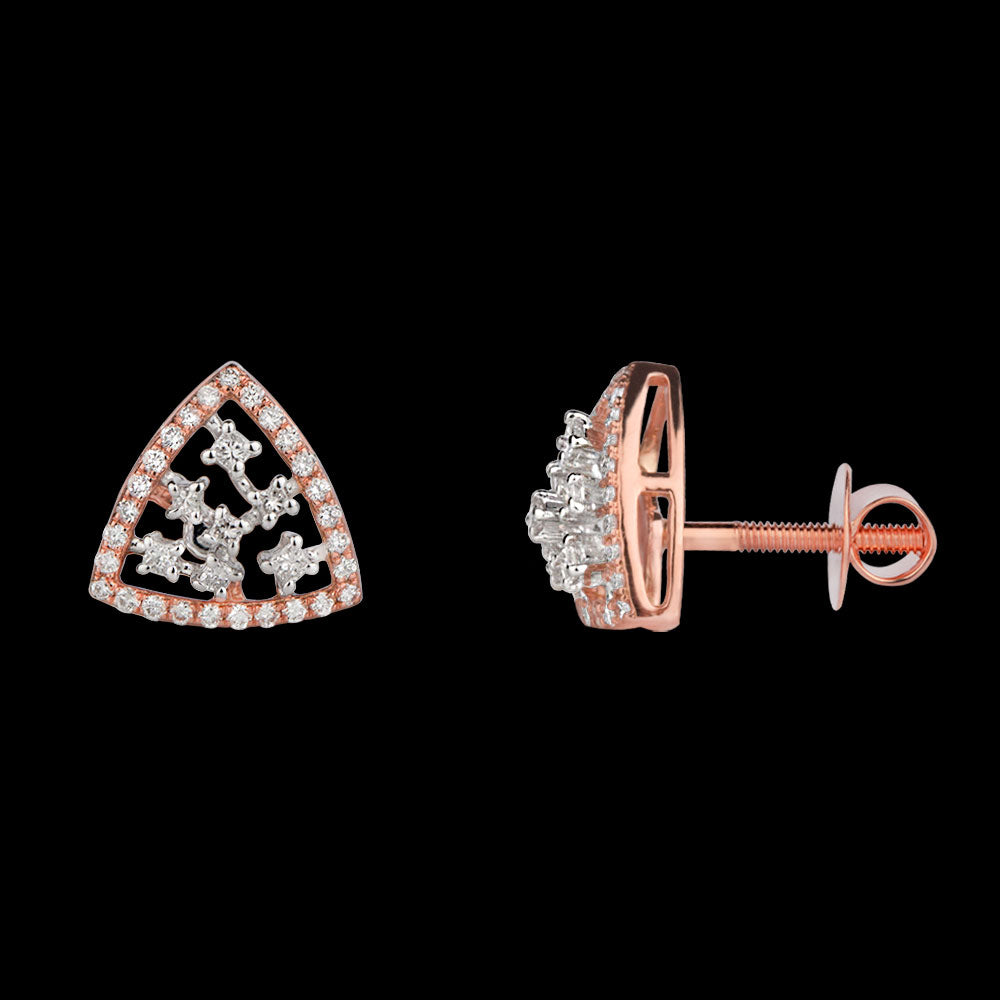 14K Rose Gold Diamond Earrings - 0.38ct VS-SI-FG
