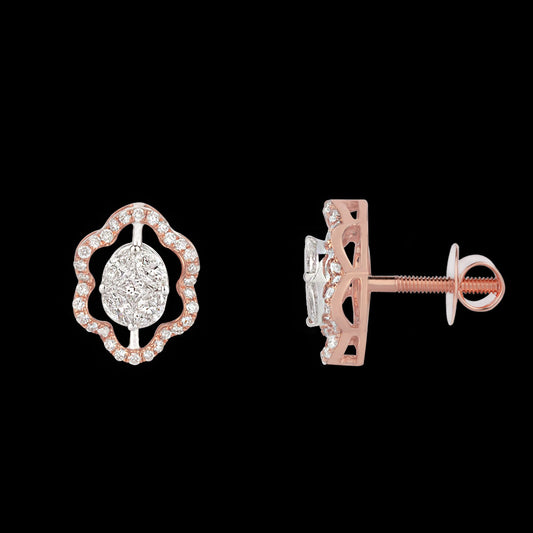 14K Rose Gold Diamond Earrings - 0.93ct VS-FG