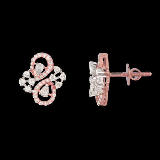 14K Rose Gold Diamond Earrings - 0.63ct VS-FG