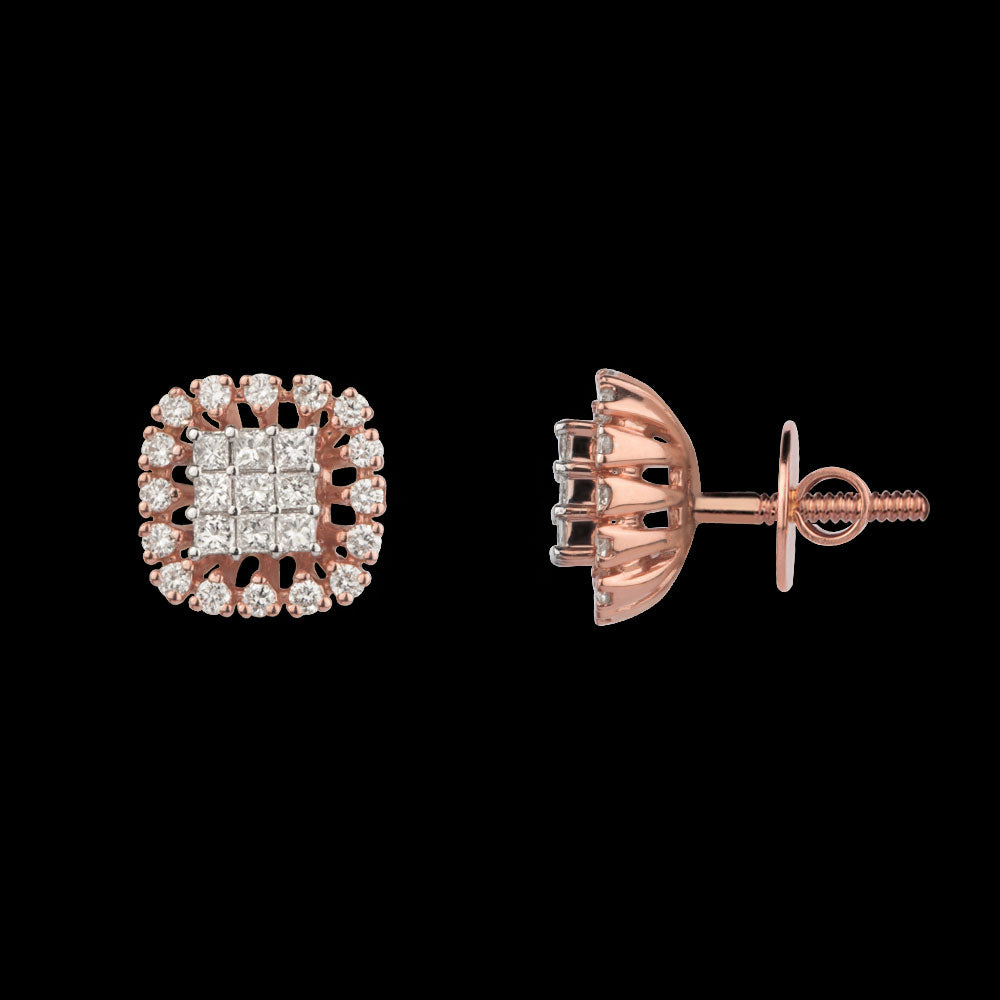 14K Rose Gold Diamond Earrings - 0.59ct VS-FG