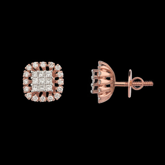 14K Rose Gold Diamond Earrings - 0.59ct VS-FG
