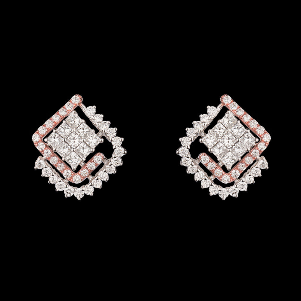 14K Rose Gold Diamond Earrings - 1.05ct VS-FG