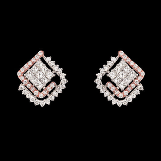 14K Rose Gold Diamond Earrings - 1.05ct VS-FG