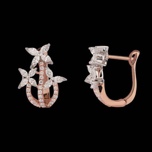 14K Rose Gold Diamond Earrings - 0.94ct VS-FG