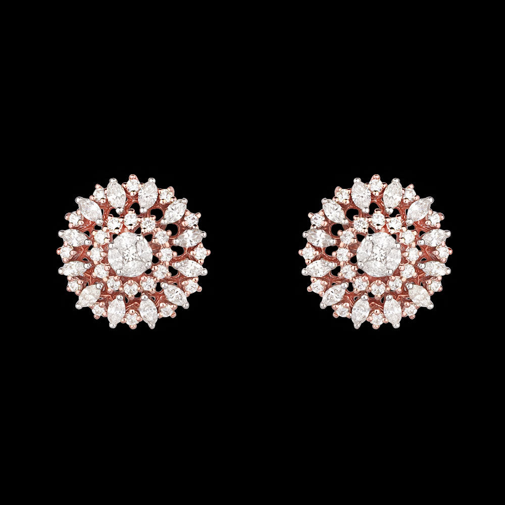 14K Rose Gold Diamond Earrings - 1.46ct VS-SI-FG