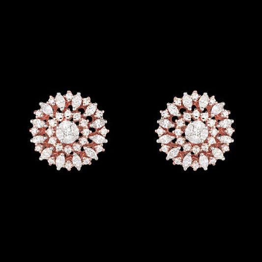 14K Rose Gold Diamond Earrings - 1.46ct VS-SI-FG