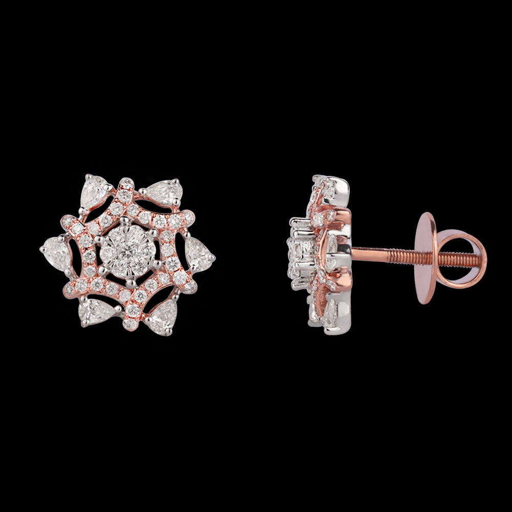 14K Rose Gold Diamond Earrings - 0.9ct VS-FG