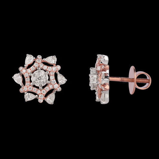 14K Rose Gold Diamond Earrings - 0.9ct VS-FG