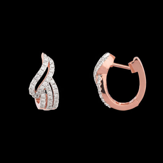 18K Rose Gold Diamond Earrings - 0.612ct VS-SI-GH