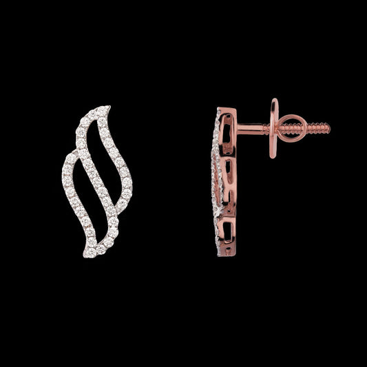 18K Rose Gold Diamond Earrings - 0.35ct SI-GH