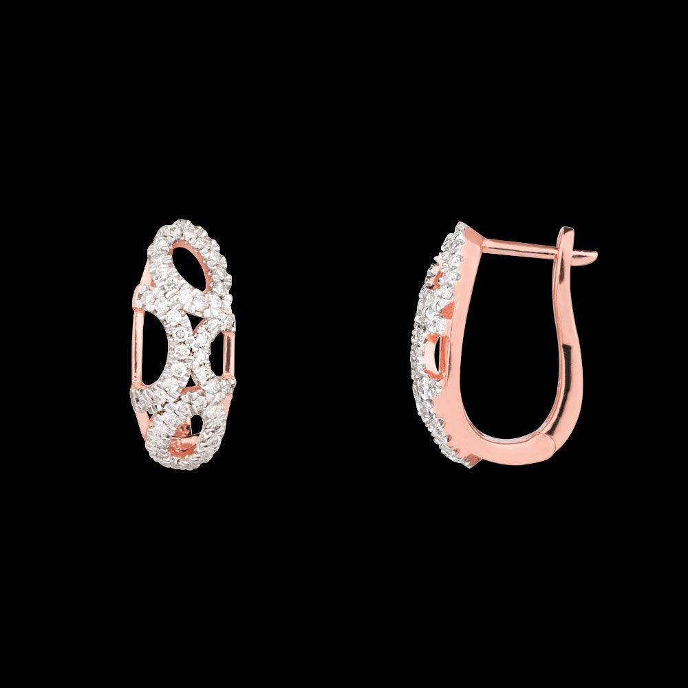 14K Rose Gold Diamond Earrings - 0.38ct SI-GH