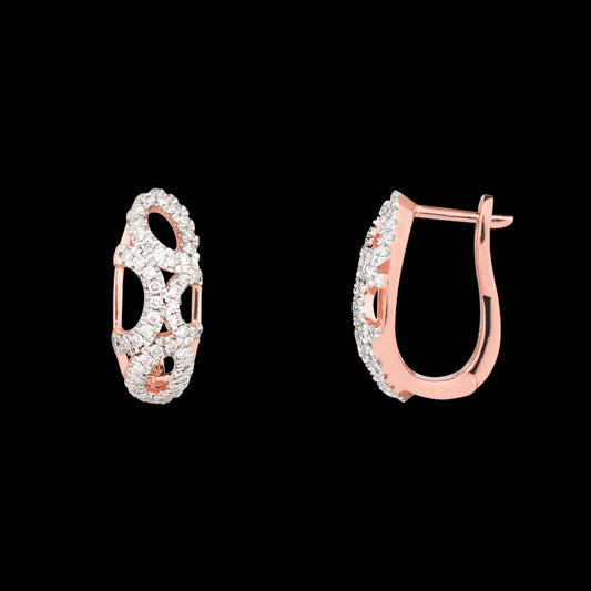14K Rose Gold Diamond Earrings - 0.38ct SI-GH