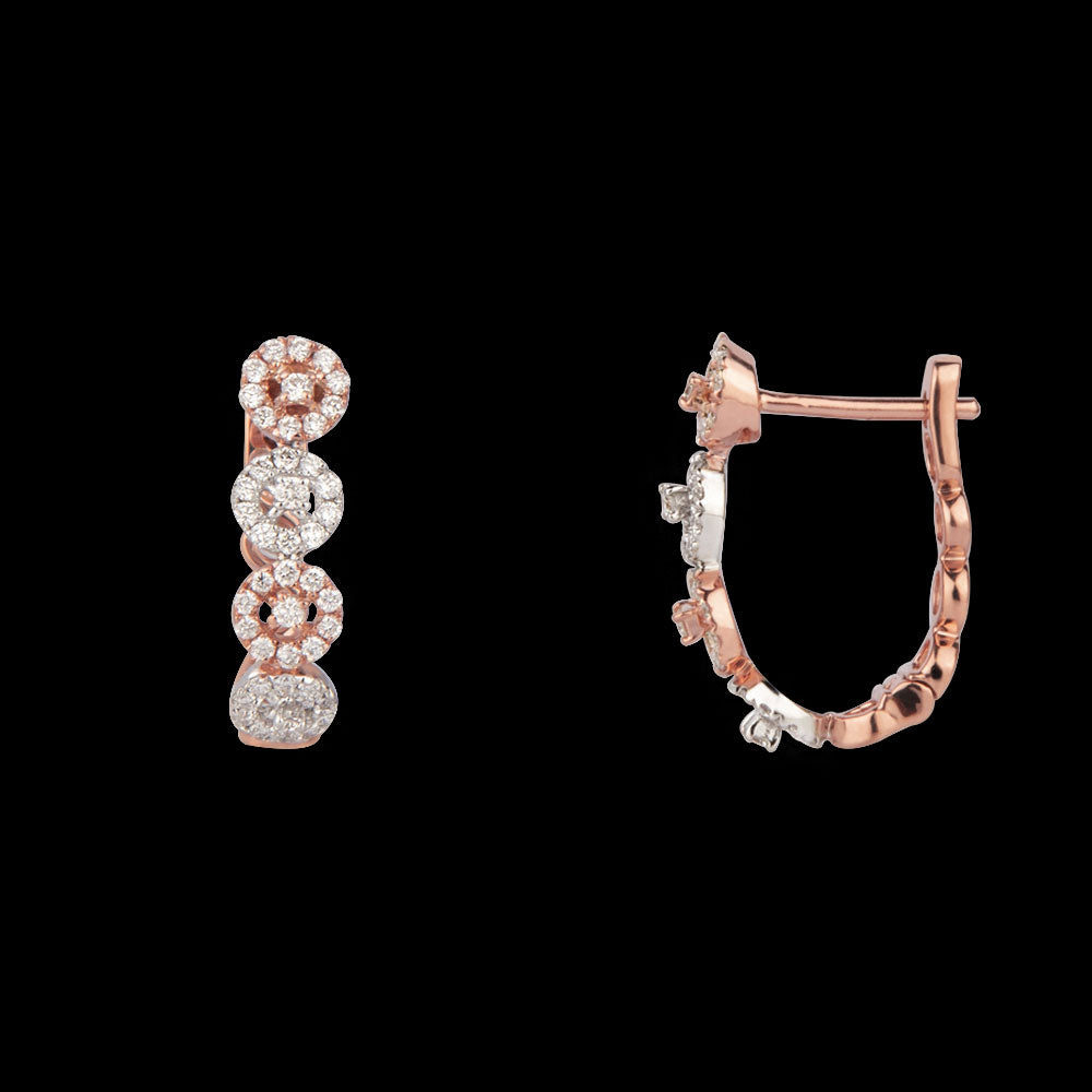 14K Rose Gold Diamond Earrings - 0.49ct VS-SI-FG