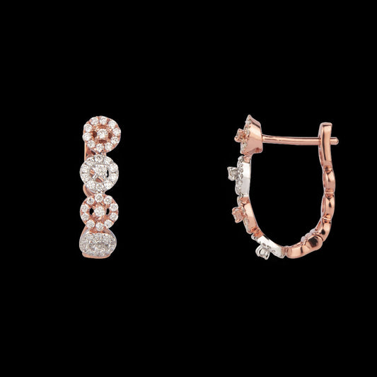 14K Rose Gold Diamond Earrings - 0.49ct VS-SI-FG