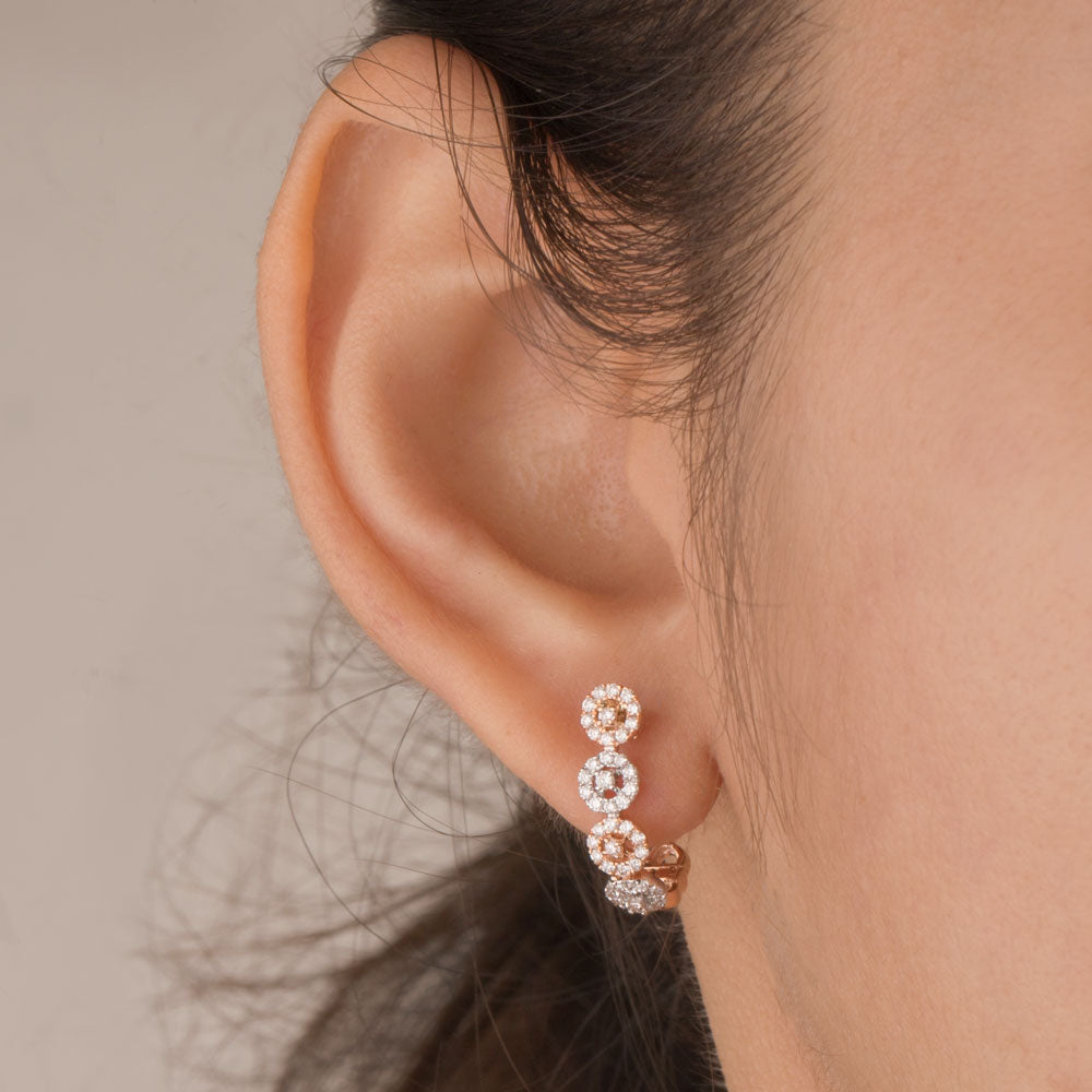 14K Rose Gold Diamond Earrings - 0.49ct VS-SI-FG