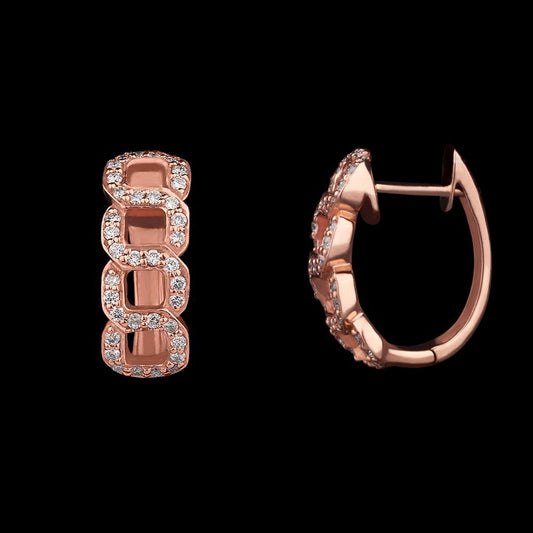 14K Rose Gold Diamond Earrings - 0.48ct SI-GH