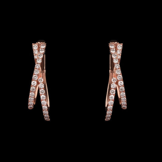 14K Rose Gold Diamond Earrings - 0.55ct SI-GH