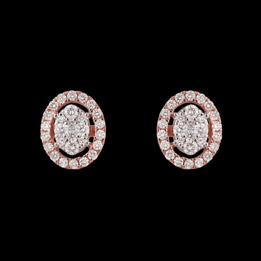 14K Rose Gold Diamond Earrings - 0.5ct VS-GH