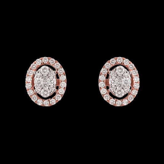 14K Rose Gold Diamond Earrings - 0.5ct VS-GH
