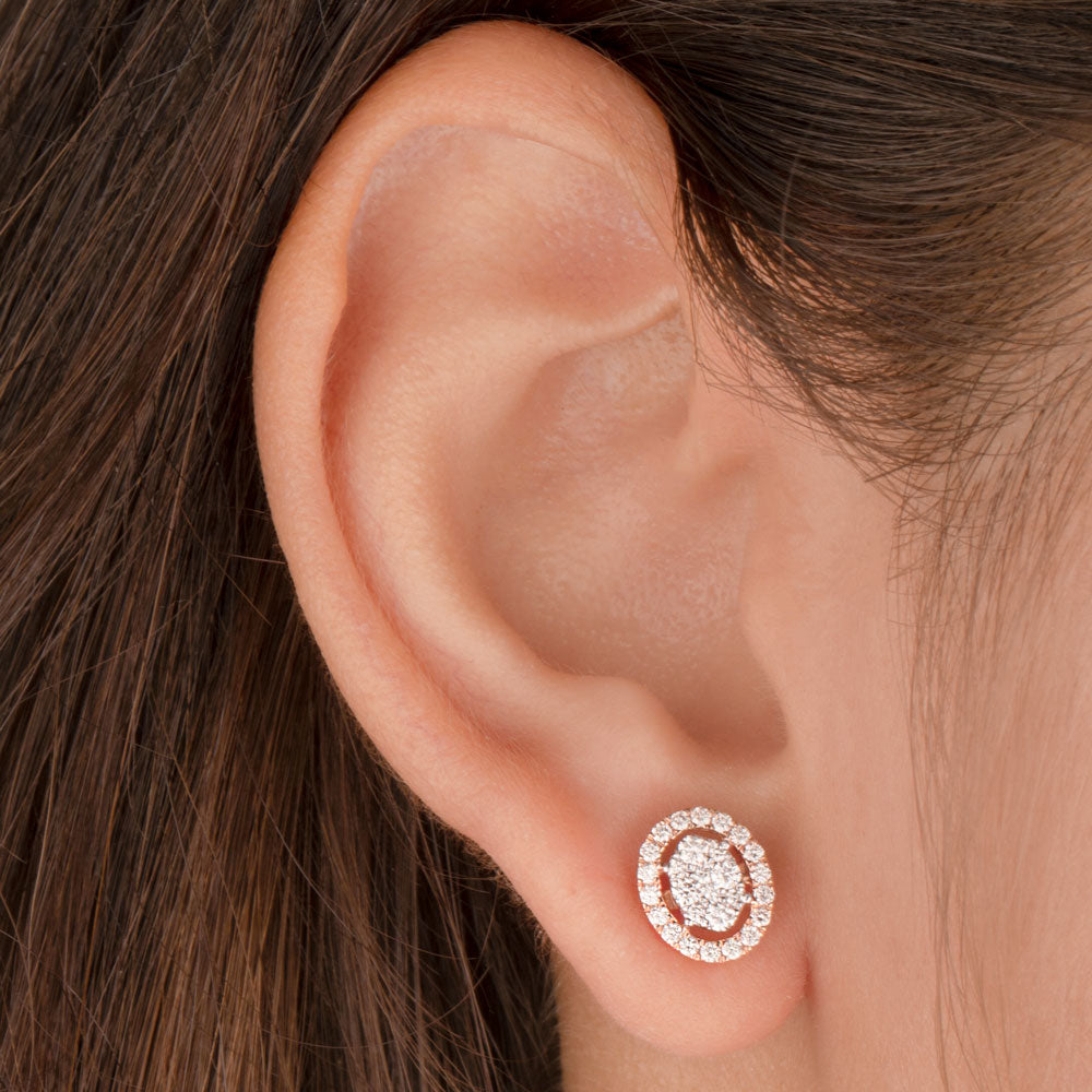14K Rose Gold Diamond Earrings - 0.5ct VS-GH