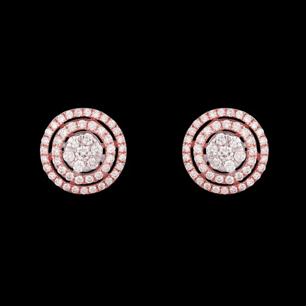 14K Rose Gold Diamond Earrings - 0.76ct VVS-VS-GH